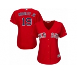 Women Majestic Boston Red Sox #19 Jackie Bradley Jr Authentic Red Alternate Home MLB Jersey