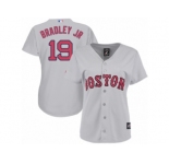 Women Majestic Boston Red Sox #19 Jackie Bradley Jr Replica Grey Road MLB Jersey