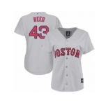 Women Majestic Boston Red Sox #43 Addison Reed Replica Grey Road MLB Jersey