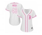 Women Majestic Boston Red Sox #43 Addison Reed Replica White Fashion MLB Jersey