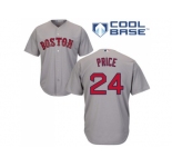 Women's Boston Red Sox #24 David Price Grey Road Stitched MLB Jersey