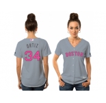 Women's Boston Red Sox #34 David Ortiz Gray Road 2016 Mother's Day Cool Base Jersey