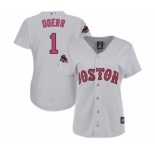 Women's Majestic Boston Red Sox #1 Bobby Doerr Authentic Grey Road 2018 World Series Champions MLB Jersey