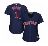 Women's Majestic Boston Red Sox #1 Bobby Doerr Authentic Navy Blue Alternate Road 2018 World Series Champions MLB Jersey