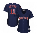 Women's Majestic Boston Red Sox #11 Rafael Devers Authentic Navy Blue Alternate Road 2018 World Series Champions MLB Jersey