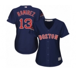 Women's Majestic Boston Red Sox #13 Hanley Ramirez Authentic Navy Blue Alternate Road 2018 World Series Champions MLB Jersey