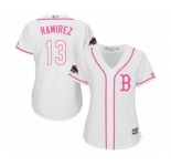 Women's Majestic Boston Red Sox #13 Hanley Ramirez Authentic White Fashion 2018 World Series Champions MLB Jersey