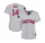Women's Majestic Boston Red Sox #14 Jim Rice Authentic Grey Road 2018 World Series Champions MLB Jersey