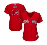 Women's Majestic Boston Red Sox #14 Jim Rice Authentic Red Alternate Home 2018 World Series Champions MLB Jersey