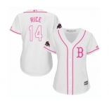 Women's Majestic Boston Red Sox #14 Jim Rice Authentic White Fashion 2018 World Series Champions MLB Jersey