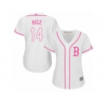 Women's Majestic Boston Red Sox #14 Jim Rice Authentic White Fashion MLB Jersey
