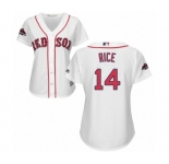 Women's Majestic Boston Red Sox #14 Jim Rice Authentic White Home 2018 World Series Champions MLB Jersey