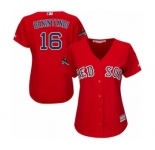 Women's Majestic Boston Red Sox #16 Andrew Benintendi Authentic Red Alternate Home 2018 World Series Champions MLB Jersey