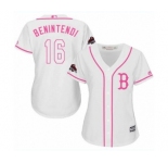 Women's Majestic Boston Red Sox #16 Andrew Benintendi Authentic White Fashion 2018 World Series Champions MLB Jersey