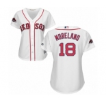 Women's Majestic Boston Red Sox #18 Mitch Moreland Authentic White Home 2018 World Series Champions MLB Jersey