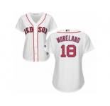 Women's Majestic Boston Red Sox #18 Mitch Moreland Authentic White Home MLB Jersey