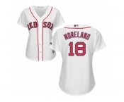Women's Majestic Boston Red Sox #18 Mitch Moreland Authentic White Home MLB Jersey