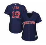 Women's Majestic Boston Red Sox #19 Fred Lynn Authentic Navy Blue Alternate Road 2018 World Series Champions MLB Jersey
