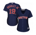 Women's Majestic Boston Red Sox #19 Jackie Bradley Jr Authentic Navy Blue Alternate Road 2018 World Series Champions MLB Jersey