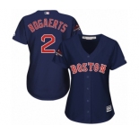 Women's Majestic Boston Red Sox #2 Xander Bogaerts Authentic Navy Blue Alternate Road 2018 World Series Champions MLB Jersey