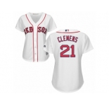 Women's Majestic Boston Red Sox #21 Roger Clemens Authentic White Home MLB Jersey
