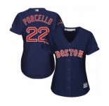 Women's Majestic Boston Red Sox #22 Rick Porcello Authentic Navy Blue Alternate Road 2018 World Series Champions MLB Jersey