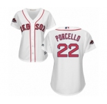 Women's Majestic Boston Red Sox #22 Rick Porcello Authentic White Home 2018 World Series Champions MLB Jersey