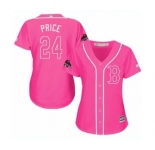 Women's Majestic Boston Red Sox #24 David Price Authentic Pink Fashion 2018 World Series Champions MLB Jersey