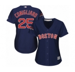 Women's Majestic Boston Red Sox #25 Tony Conigliaro Authentic Navy Blue Alternate Road 2018 World Series Champions MLB Jersey