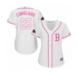 Women's Majestic Boston Red Sox #25 Tony Conigliaro Authentic White Fashion 2018 World Series Champions MLB Jersey