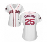 Women's Majestic Boston Red Sox #25 Tony Conigliaro Authentic White Home 2018 World Series Champions MLB Jersey