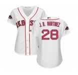 Women's Majestic Boston Red Sox #28 J. D. Martinez Authentic White Home 2018 World Series Champions MLB Jersey