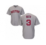 Women's Majestic Boston Red Sox #3 Babe Ruth Authentic Grey Road MLB Jersey