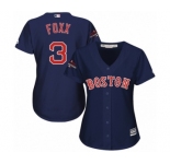Women's Majestic Boston Red Sox #3 Jimmie Foxx Authentic Navy Blue Alternate Road 2018 World Series Champions MLB Jersey