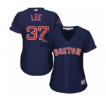 Women's Majestic Boston Red Sox #37 Bill Lee Authentic Navy Blue Alternate Road 2018 World Series Champions MLB Jersey