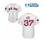 Women's Majestic Boston Red Sox #37 Bill Lee Authentic White Home 2018 World Series Champions MLB Jersey