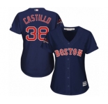 Women's Majestic Boston Red Sox #38 Rusney Castillo Authentic Navy Blue Alternate Road 2018 World Series Champions MLB Jersey