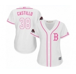Women's Majestic Boston Red Sox #38 Rusney Castillo Authentic White Fashion 2018 World Series Champions MLB Jersey