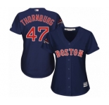 Women's Majestic Boston Red Sox #47 Tyler Thornburg Authentic Navy Blue Alternate Road 2018 World Series Champions MLB Jersey