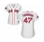 Women's Majestic Boston Red Sox #47 Tyler Thornburg Authentic White Home 2018 World Series Champions MLB Jersey