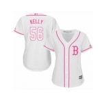Women's Majestic Boston Red Sox #56 Joe Kelly Authentic White Fashion MLB Jersey