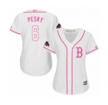 Women's Majestic Boston Red Sox #6 Johnny Pesky Authentic White Fashion 2018 World Series Champions MLB Jersey