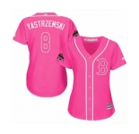 Women's Majestic Boston Red Sox #8 Carl Yastrzemski Authentic Pink Fashion 2018 World Series Champions MLB Jersey