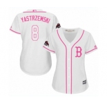 Women's Majestic Boston Red Sox #8 Carl Yastrzemski Authentic White Fashion 2018 World Series Champions MLB Jersey