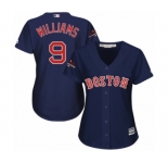 Women's Majestic Boston Red Sox #9 Ted Williams Authentic Navy Blue Alternate Road 2018 World Series Champions MLB Jersey