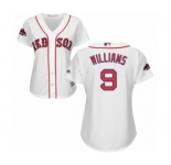 Women's Majestic Boston Red Sox #9 Ted Williams Authentic White Home 2018 World Series Champions MLB Jersey