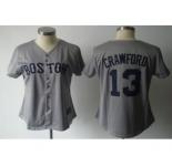 women mlb jerseys boston red sox #13 crawford grey