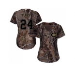 Women Cincinnati Reds #24 Tony Perez Camo Realtree Collection Cool Base Stitched MLB Jersey