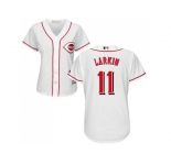Women's Cincinnati Reds #11 Barry Larkin White Home Stitched MLB Jersey