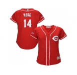 Women's Cincinnati Reds #14 Pete Rose Red Alternate Stitched MLB Jersey